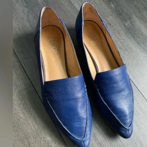 Franco Sarto Women's Starland Loafers Blue Leather Pointed Toe Size 8.5M. - Picture 1 of 3